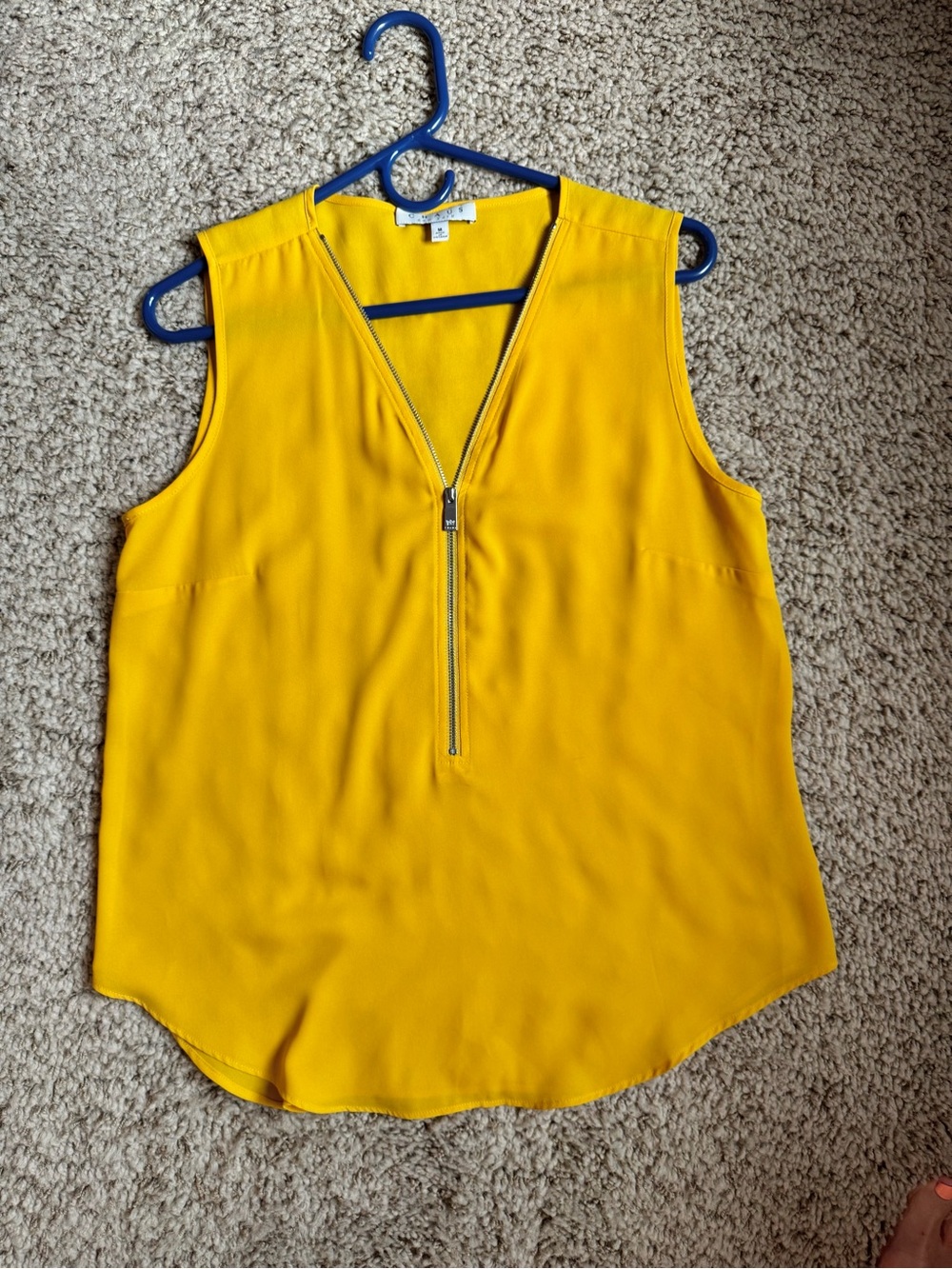 Chaus Sleeveless Zip V-Neck Camisole - Yellow
